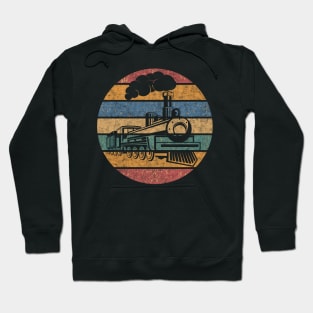 Retro railway steam locomotive railwayman gift Hoodie